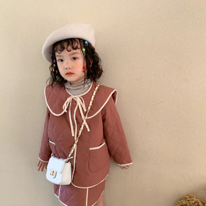 

Костюм с хлопковой юбкой для девочек, зимний, 2020