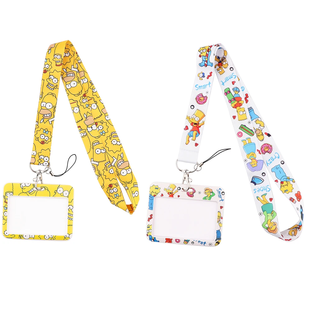 

SP1481 Funny Cartoon Lanyard Credit Card ID Holder Bag Student Women Travel Bank Bus Business Card Cover Badge