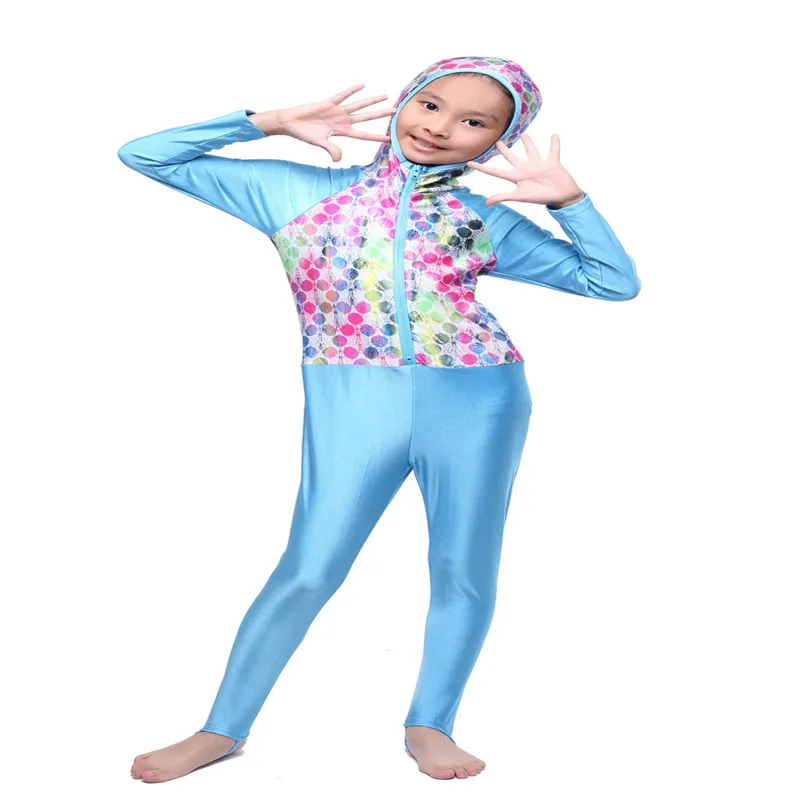 Xl s новый цельный костюм детский мусульманский купальный с полным покрытием