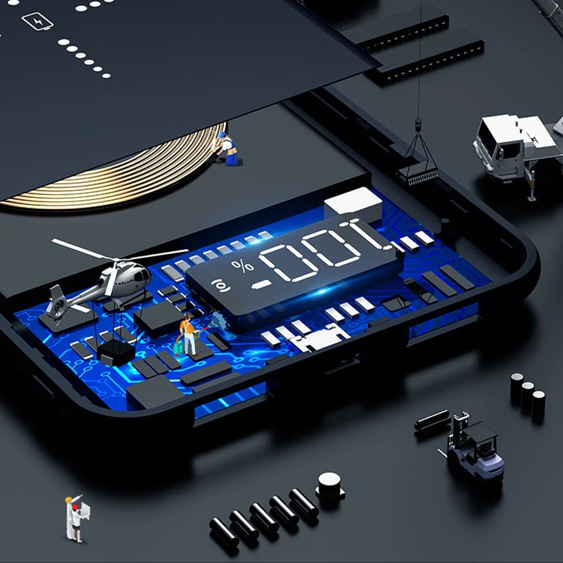 10000 мАч Внешний аккумулятор Qi Беспроводное зарядное устройство для Xiaomi Mi 9 iPhone тонкий внешний аккумулятор быстрая Беспроводная зарядка повербанк