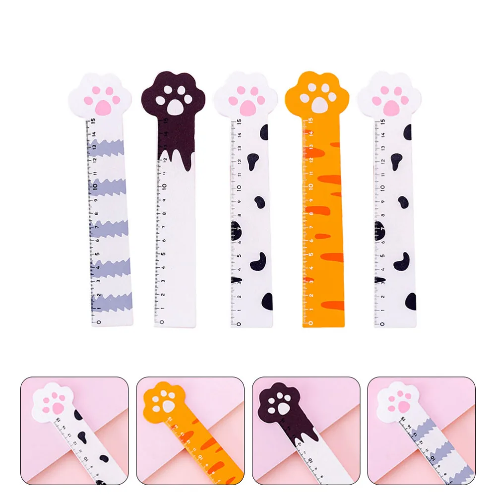 

5pcs Cartoon Rulers Drawing Hand Account Rulers School Students Stationery
