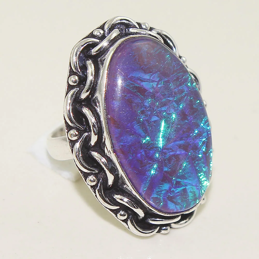 Серебряное кольцо из дихроичного стекла размер: 7 25 R2022|Кольца| |