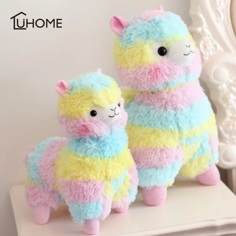 

20/35/50cm Kawaii Rainbow Alpaca Plush Sheep Toy Dolls for Children Soft Cotton Cushions Pillow Toys Home Textile Kids Gifts