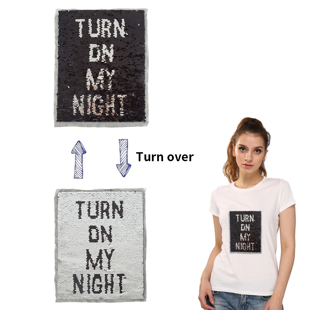 XC накладные нашивки с блестками наклейки большого размера двухсторонняя