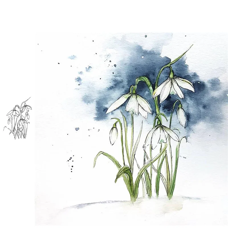 

Withered Flowers Clear Rubber Stamps Craft Scrapbooking DIY Silicone Seals Album Embossing Folder Paper Make Template New Design