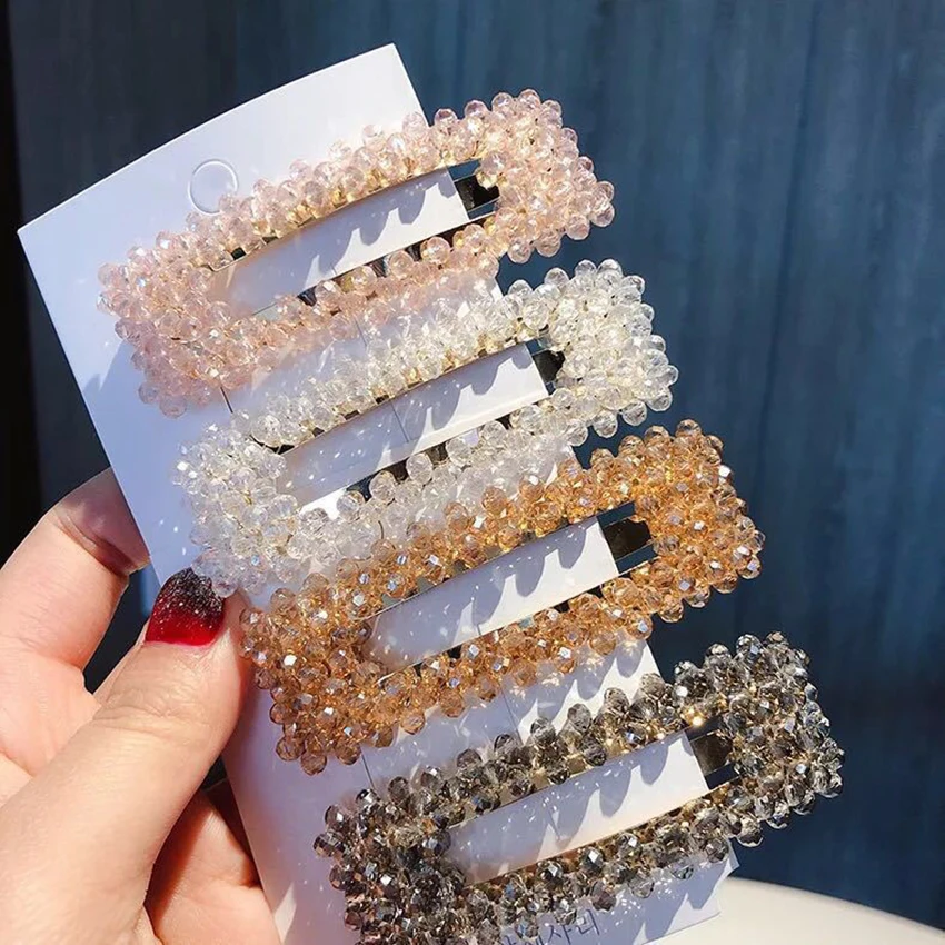 

1pcs Crystal Women Hair Clips Hairclip Women's Girls Hair Holder Barrette for Hair Styling Tools Simple Style Side Glip