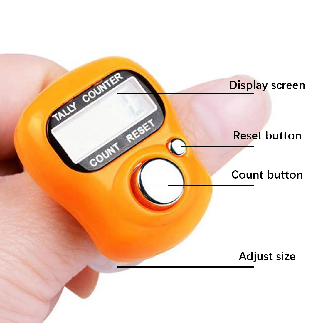 

1pcs Portable Electronic Digital Counter Mini LCD Hand Held Finger Tally Counter Stitch Marker Plastic Row Counter