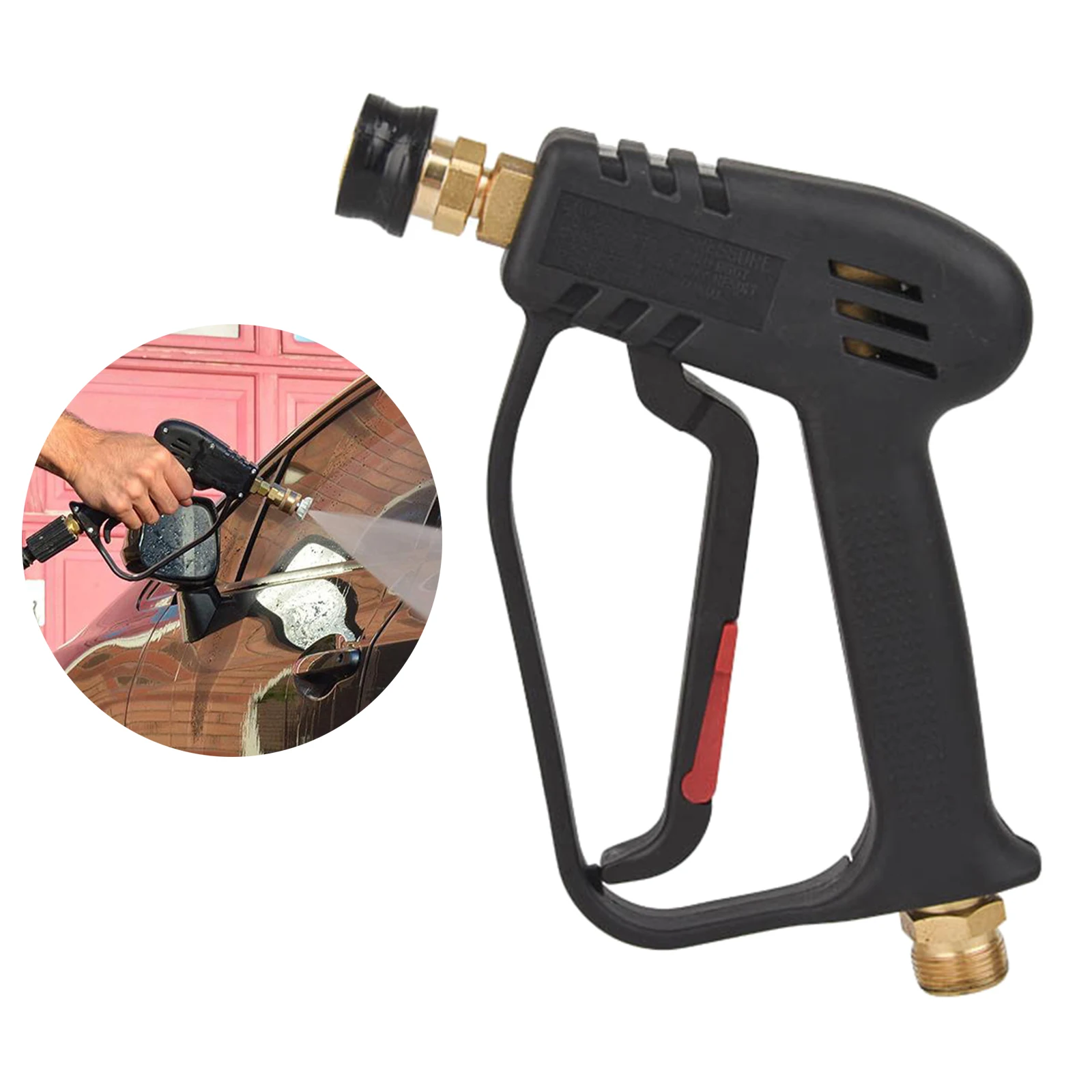 

High Pressure Washer Gun,4000 PSI Max, 5 Color Quick Connect Nozzles(Optional), M22-14 Hose Connector Nozzles Tips