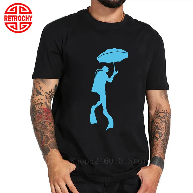 Модная мужская футболка для дайвинга с круглым вырезом Scubrella хлопковые топы