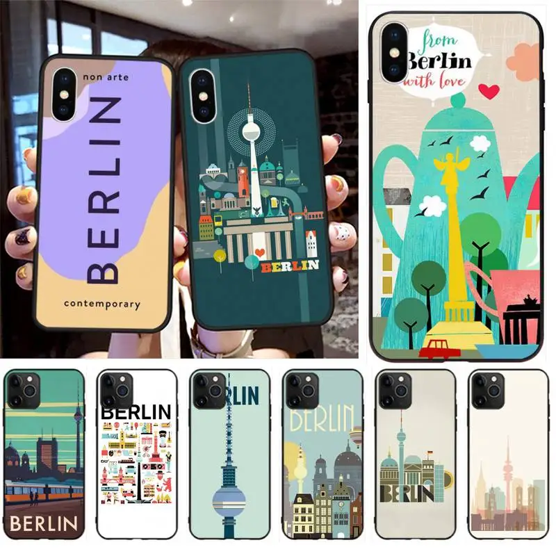 

Berlin Art Design Novelty Fundas TPU Soft Silicone Phone Case Cover for iPhone 11 pro XS MAX 8 7 6 6S Plus X 5S SE 2020 XR case