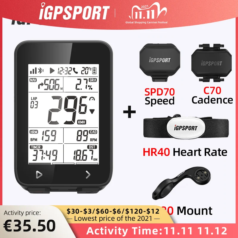 

iGPSPORT iGS320 Cycling Computer Wireless IPX7 Bluetooth GPS Waterproof ANT+ Computer Speedometer Bicycle Digital Stopwatch