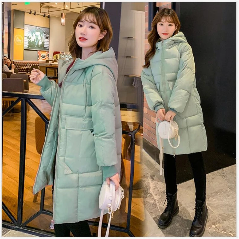 

New long Winter Jacket Women Warm Hooded Parkas Female Casual Loose Outwear Cotton-padded Winter Coat Casaco Feminino R781
