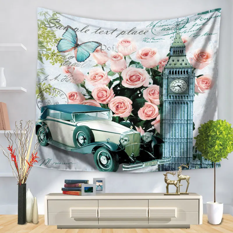 Европа Романтический город Париж башня узор гобелен настенный для дома
