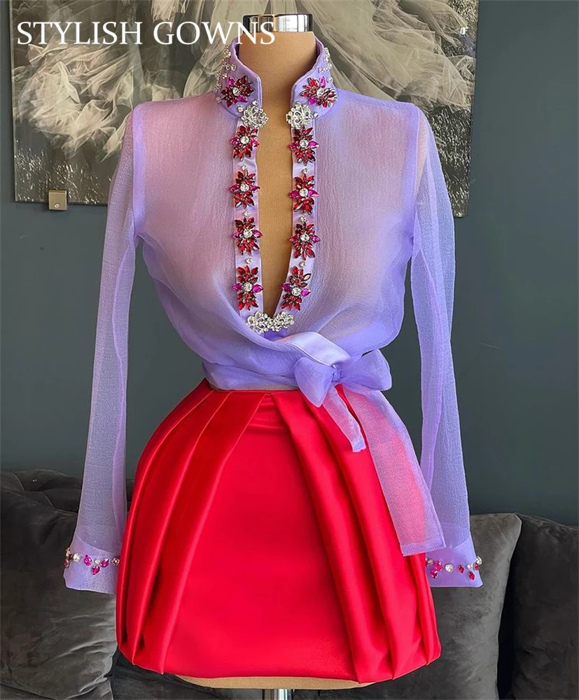 Короткое платье-Русалка для выпускного вечера из двух предметов коктейльное