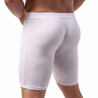 richkeda store new 2021 mens long boxer shorts underwear sexy big u convex pouch half length boxershort long leg underpants slip