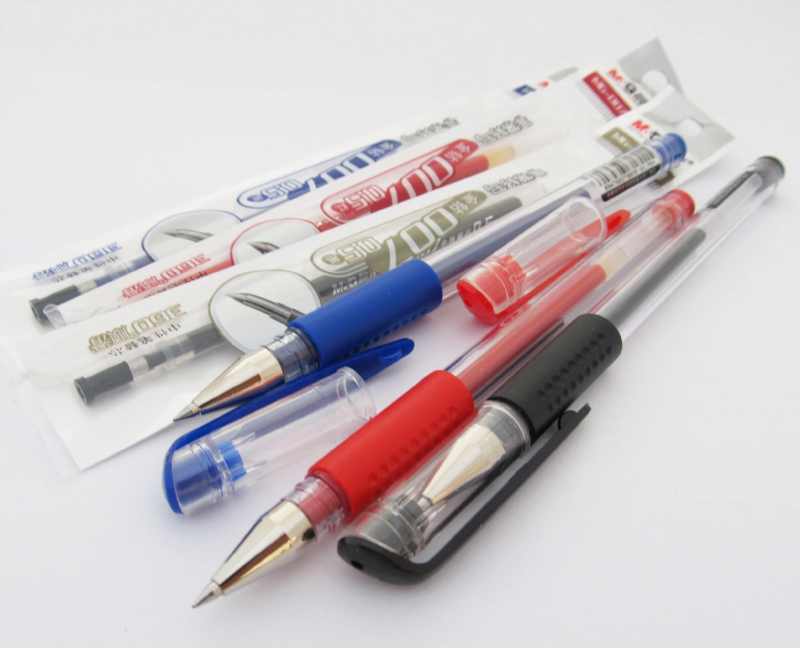 

1pc Q7 0.5mm Pipe Blue Black Red Gel Ink Rolling Ball Point Pens 3 Colors