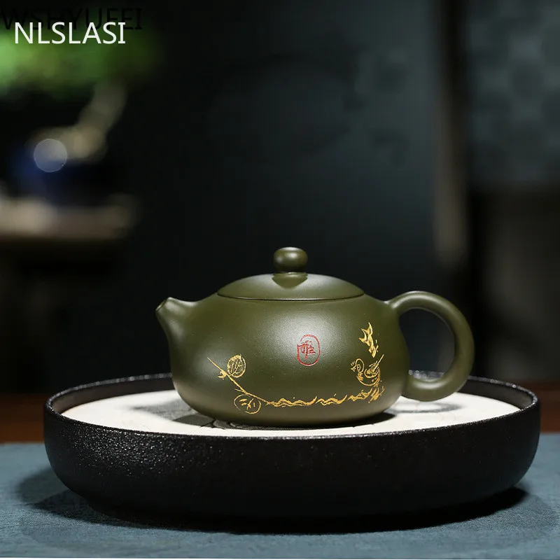 NLSLASI китайские Xi Shi Исин известный ручной работы руды зеленый Глиняный Чайник