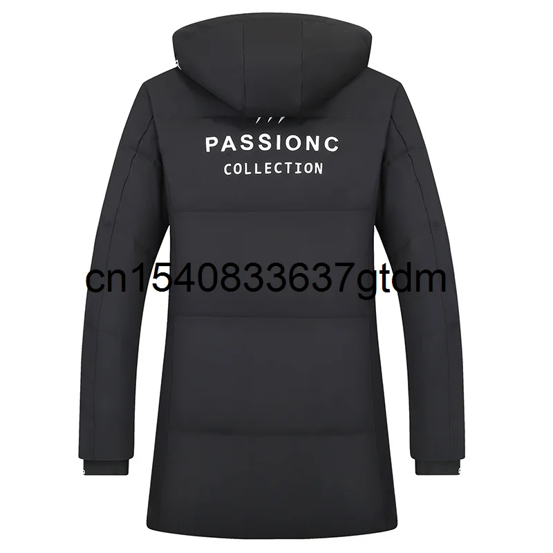 

Men's down jacket medium long fat plus large hooded young and middle-aged business leisure coat father winter clothes