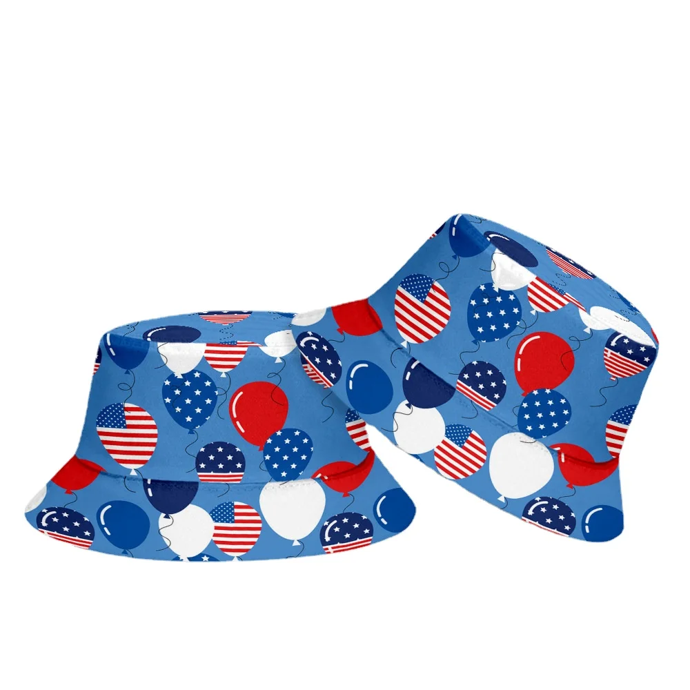 

Шляпа с принтом американского флага, детская корейская шляпа рыбака, летняя шляпа от солнца для студентов и пар, шляпа с индивидуальным лого...