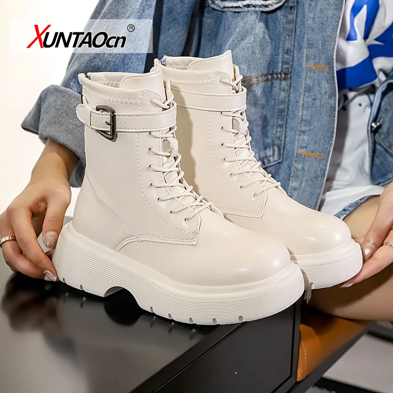 

Новое поступление, мягкие ботинки, женская обувь, женские ботинки, модные круглые ботильоны из искусственной кожи, зима 2021, эластичные черны...