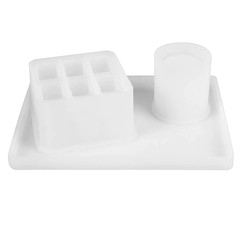 

Формы для литья смолы, держатель для ручек, коробка для хранения макияжа, силиконовые формы с 9 слотами, цилиндр, лоток для изготовления поде...