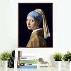 Знаменитая картина девушка с жемчугом Серьги Йоханнеса Вермеера холст картины классические плакаты-портреты и принты домашний декор