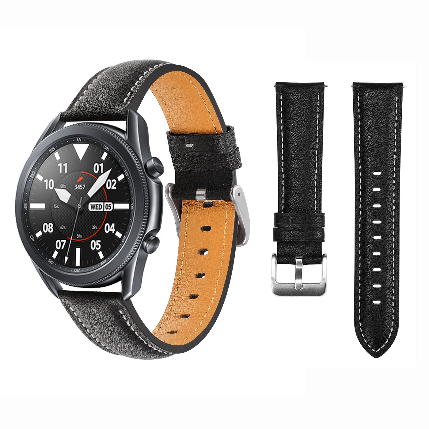 

Ремешок для часов Samsung Galaxy Watch 3, 45 мм, 41 мм, натуральная кожа, Классическая пряжка