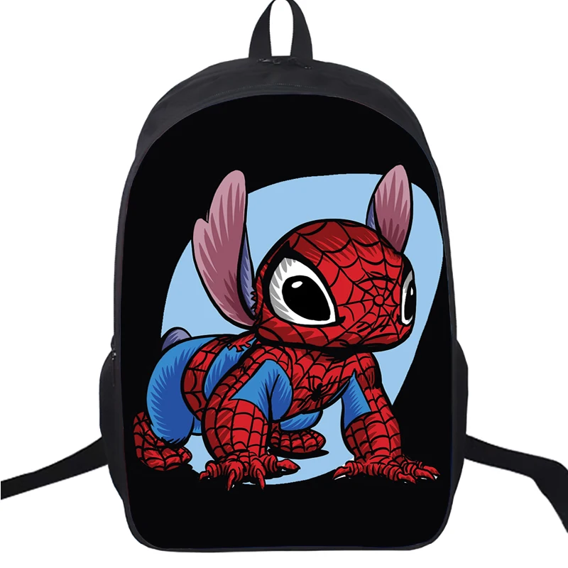 

High Quality Cute Stitch Double Layer Backpack Students School Bags Boys Girls Anime Bookbag Teens School Rucksack Gift