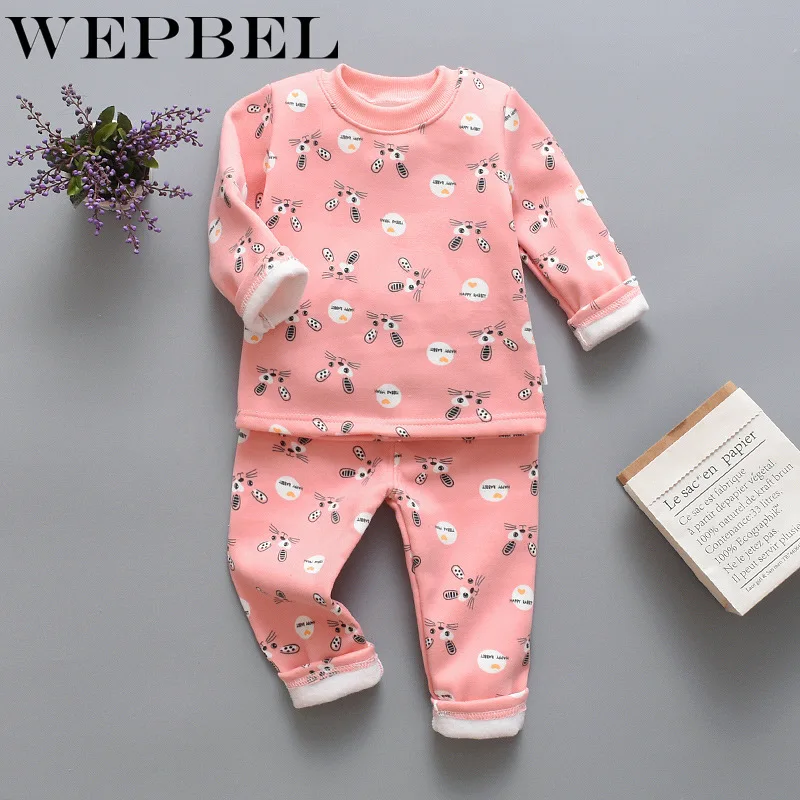 WEPBEL/зимнее детское термобелье хлопковый Детский Теплый костюм одежда для