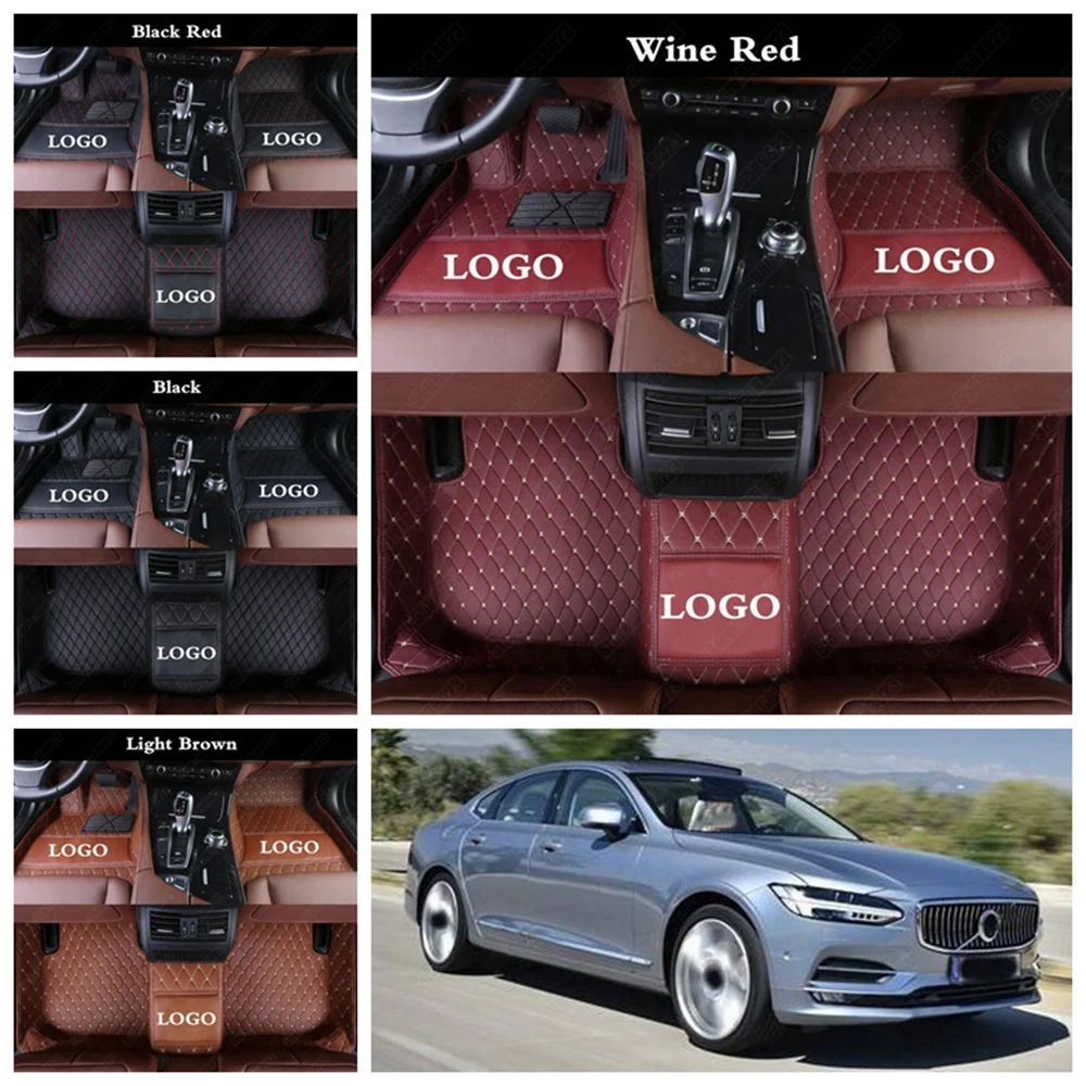 Автомобильные коврики на заказ для Volvo S40 S60 S80 S90 противоударные кожаные