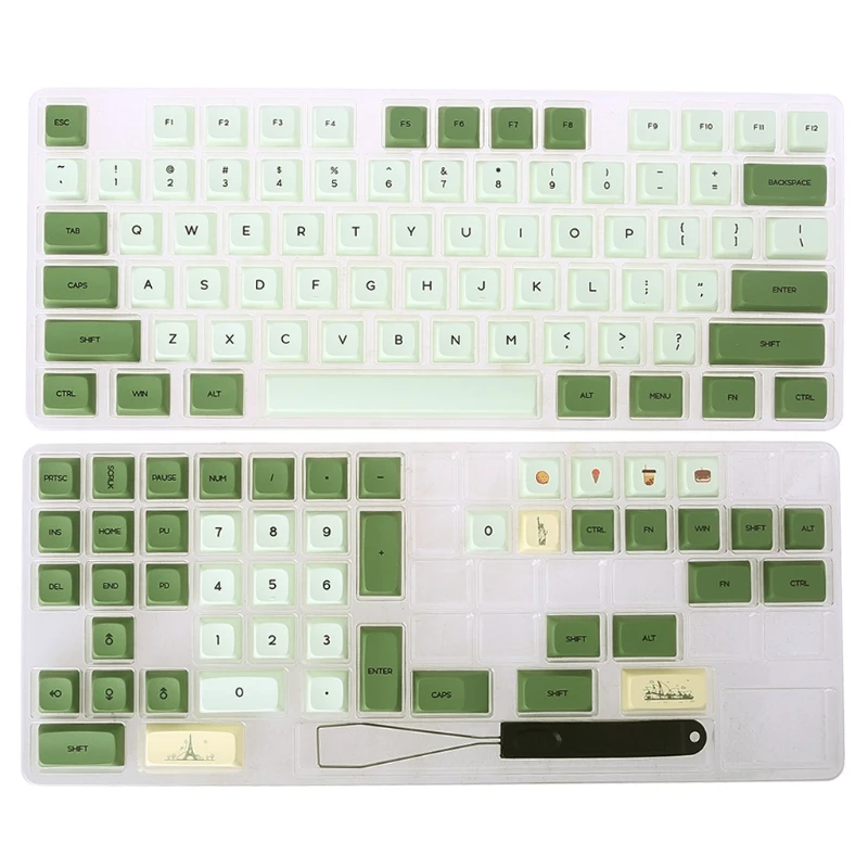 

Mechanical Keyboard Keycaps Matcha XDA Profile 124 Keys PBT Key Set Compatible with Cherry MX Kailh Gateron Switches