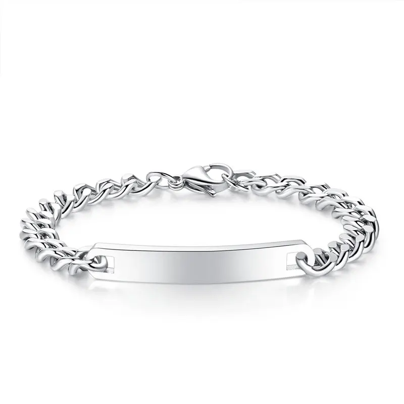 

HEYUYAO Curved Brand Stainless Steel Bracelet Minimalism Fashion Adjustable Charms Bracelet Women Men Personality Gift Jewelry