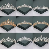 gold silver color tiaras and crowns for wedding bride party crystal pearls diadems rhinestone head ornaments fashion accessories