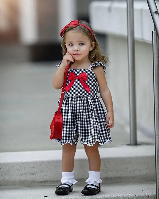 2020 модная летняя одежда для маленьких девочек комбинезон без рукавов на