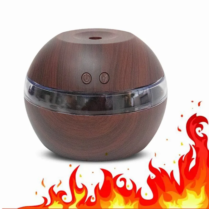 USB 003 Electric Ultrasonic Air Humidifier Aroma Diffuser Essential Oil Aromatherapy 7 Color LED Cool Mist Maker for Office Home - Цвет: 003-dark wood-300ml