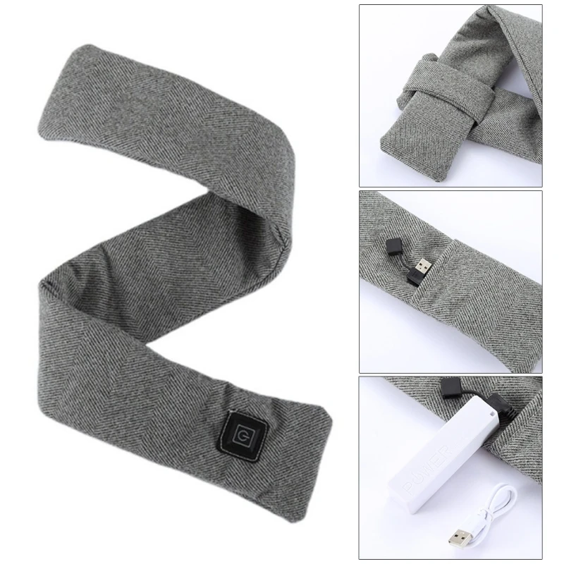 

Line Stripe Design Winter Warm Bib Scarf USB Charging Windproof Outdoor Sports Thick Bib Neck Protection Multipurpose Warmer