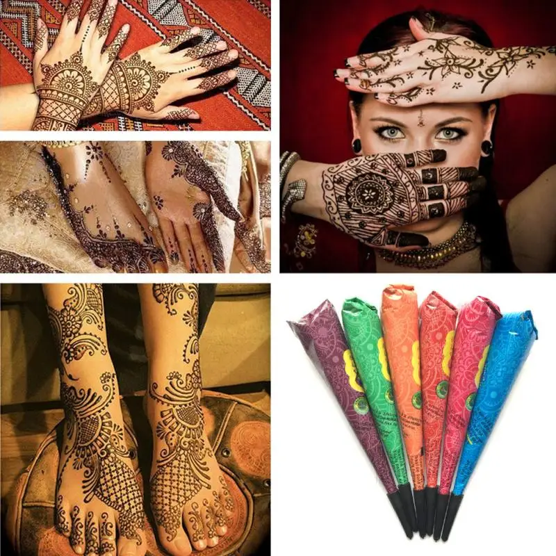 

Henna Tattoo Cream Waterproof Temporary Quick-drying Tattoo Painting Cream Lasting DIY Natural Herbal Body Art Painting Ink TSLM