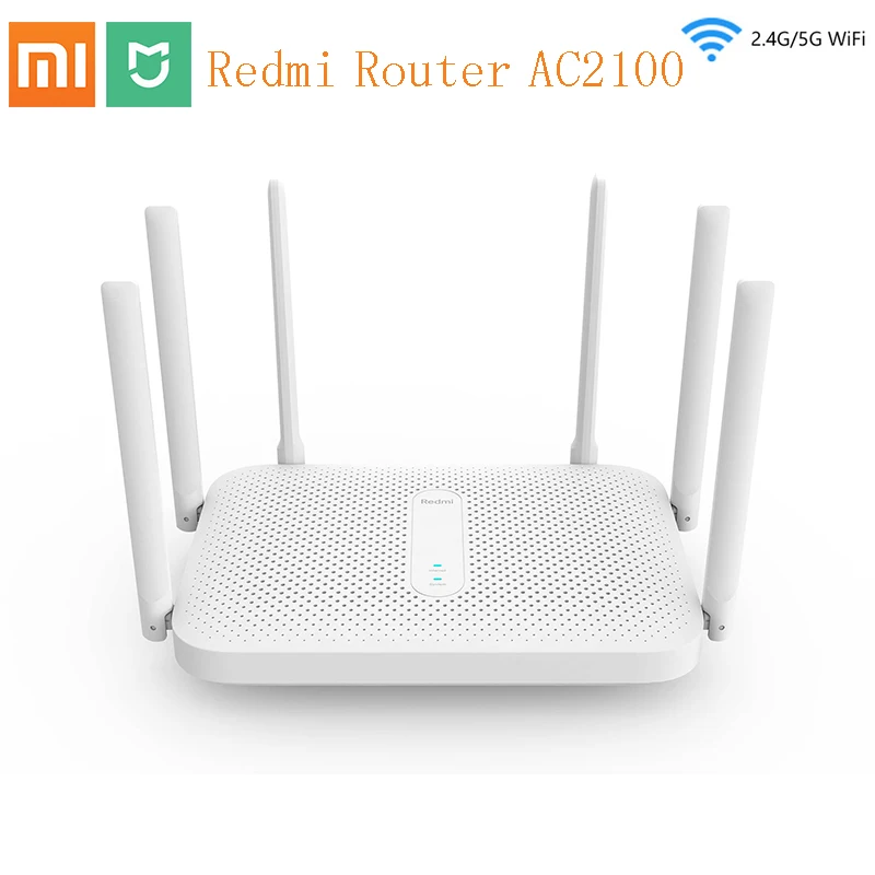 Wi Fi роутер Xiaomi Redmi AC2100 гигабитный двухдиапазонный 6 антенн с высоким