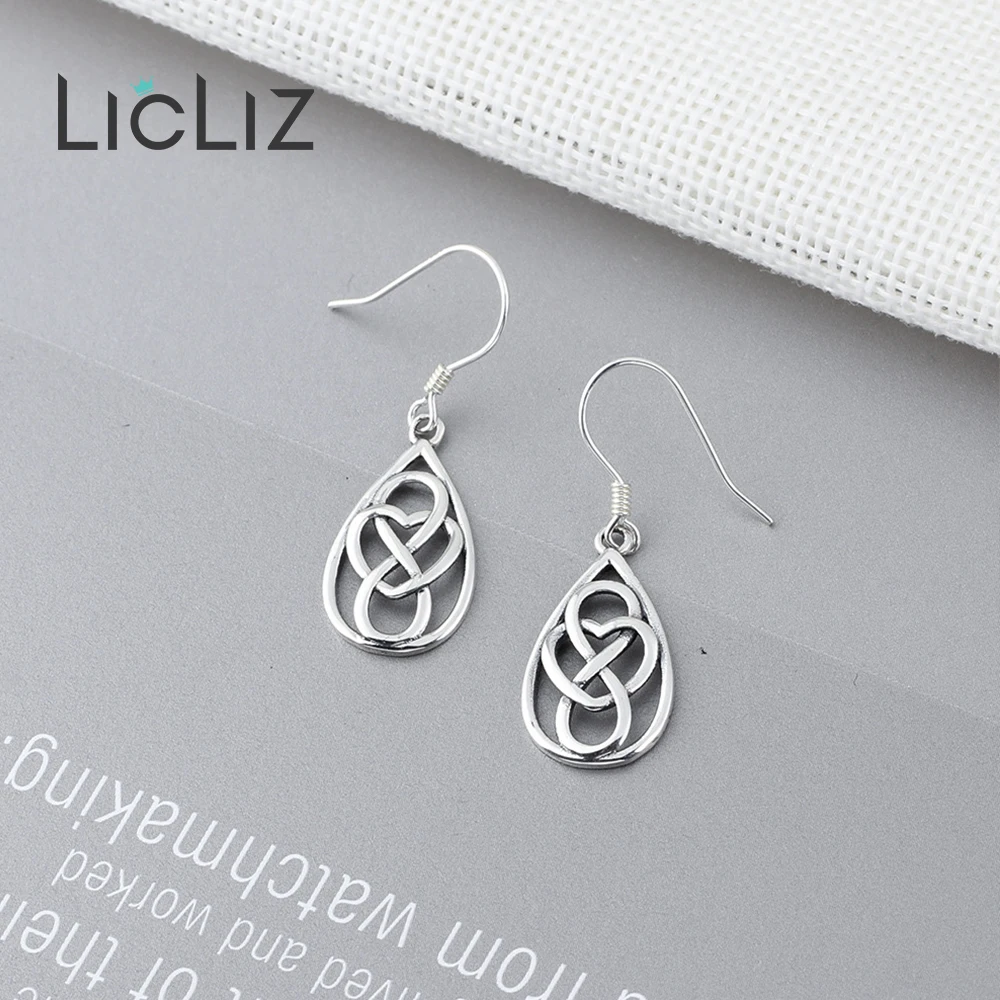 Женские серьги-подвески LicLiz плетеные серьги-капельки из Стерлингового