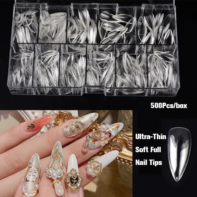 Новинка 2020 ультра тонкие мягкие Накладные ногти для дизайна ногтей капли воды