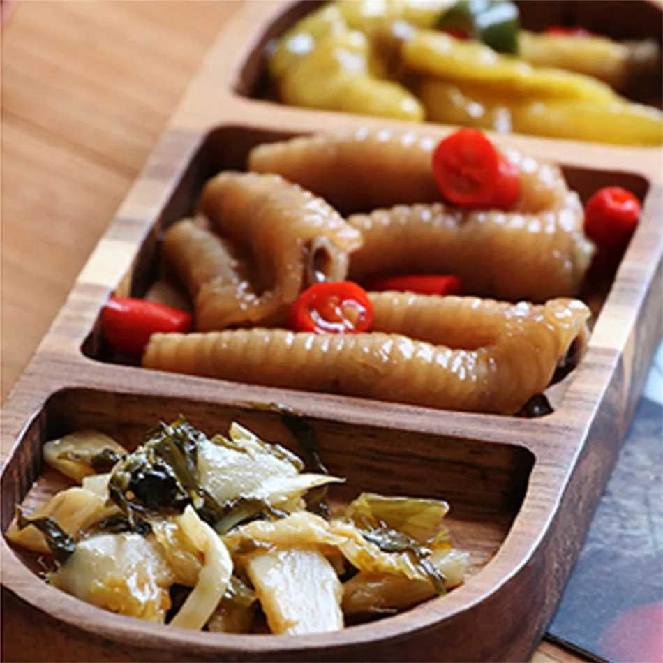 Посуда чайный поднос контейнер пищевая тарелка деревянная фруктовые блюда ретро