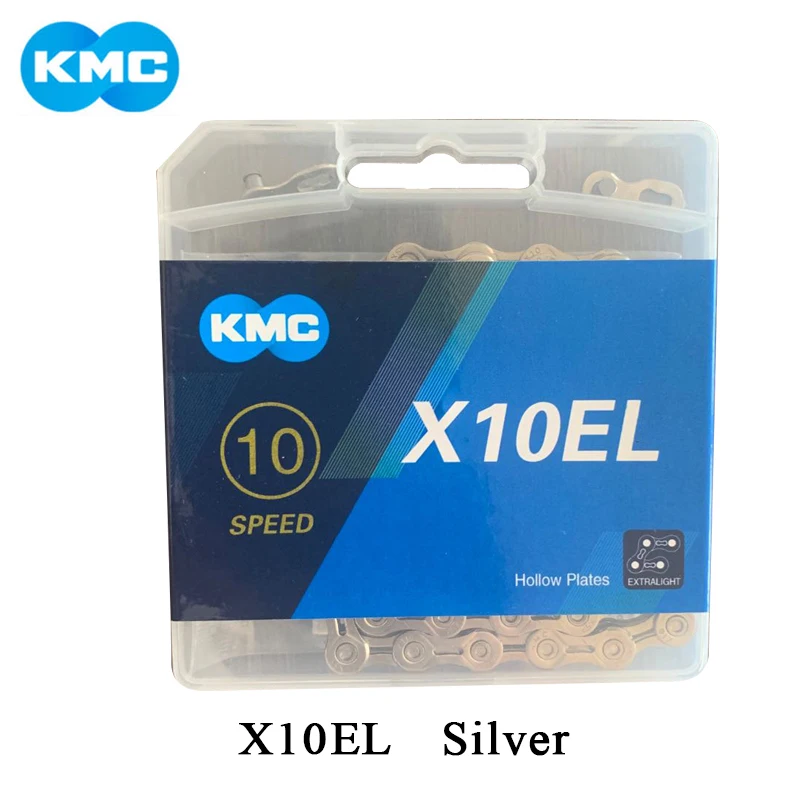 KMC X10 X10EL Bike Chain Extra Light Gold Silver Race Chains 10 Speed MTB Road Bicycle 116 Links |