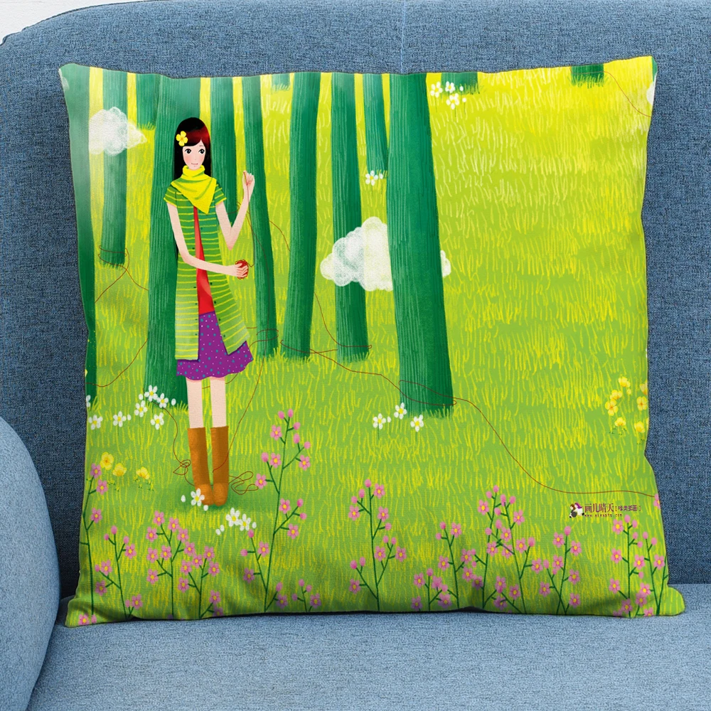 

Girl Cute cartoon sofa car cushion cover polyester sofa car cushion cover home decoration cushion chair cover pillowcase N0822