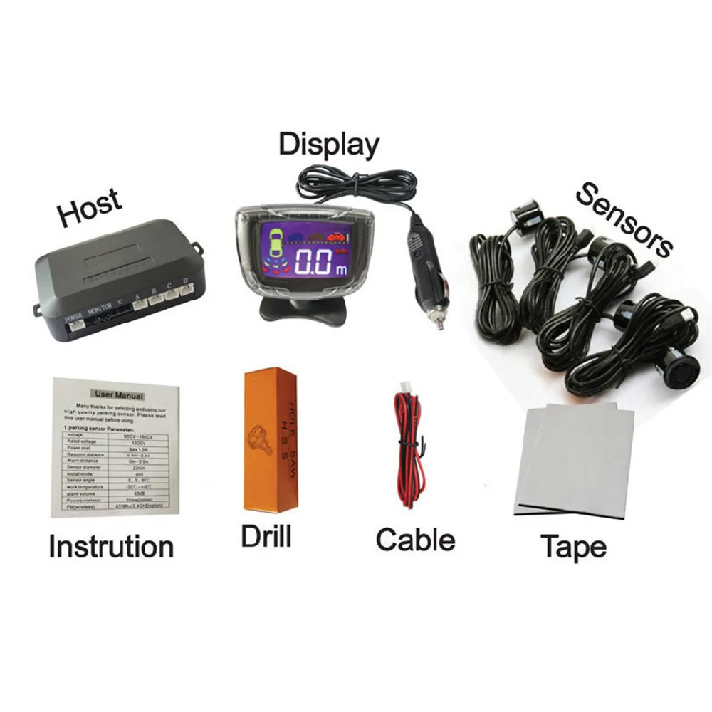 4 зонда Интеллектуальный беспроводной WIFI Автомобильный радар заднего вида