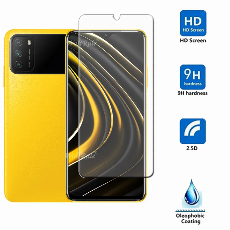 4 in 1 for xiaomi poco m3 glass for poco m3 tempered glass hd screen protector for redmi note 9t 5g poco x3 m3 pro camera glass free global shipping