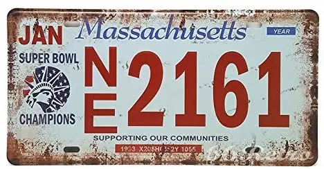 

1Marionette& Massachusetts, Embossed Vintage Tin Sign, Retro Auto License Plate, 12x6 inch Metal Tin Plate, Iron Plate