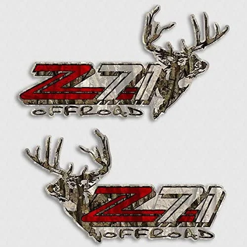 

For x2 Camouflage Z71 Deer Hunting Silverado Truck Decal Set
