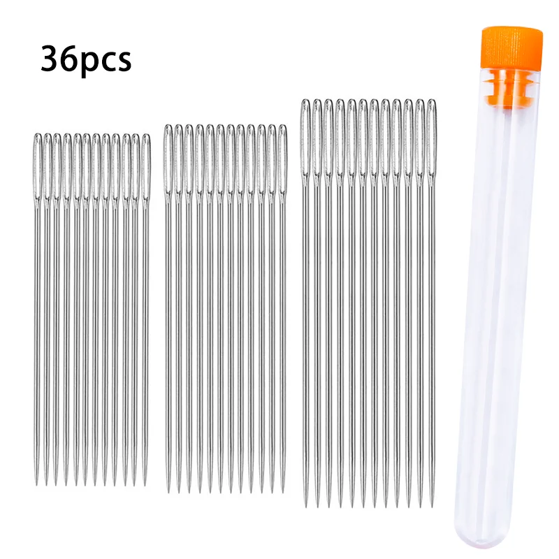 

LMDZ 36Pcs/Lot Embroidery Thread 3 Sizes Large Eye Sewing Needles Sewing Pins Set Home DIY Crafts Household Sewing Accessories