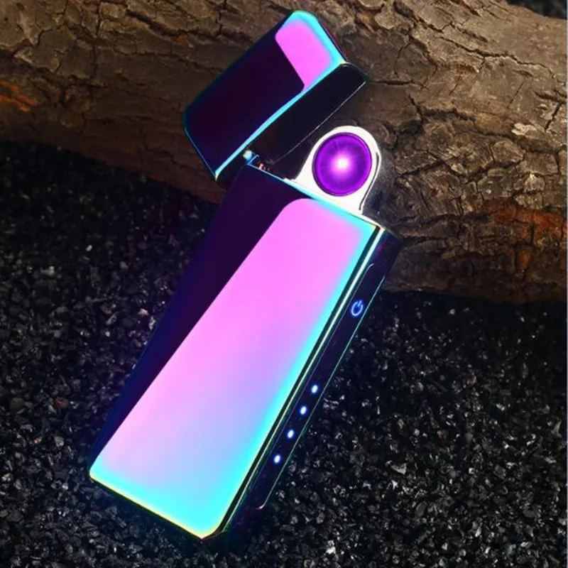 Дизайн вращающаяся дуговая Зажигалка сенсорная USB зарядка электронная плазменная ветрозащитная электрическая зажигалка