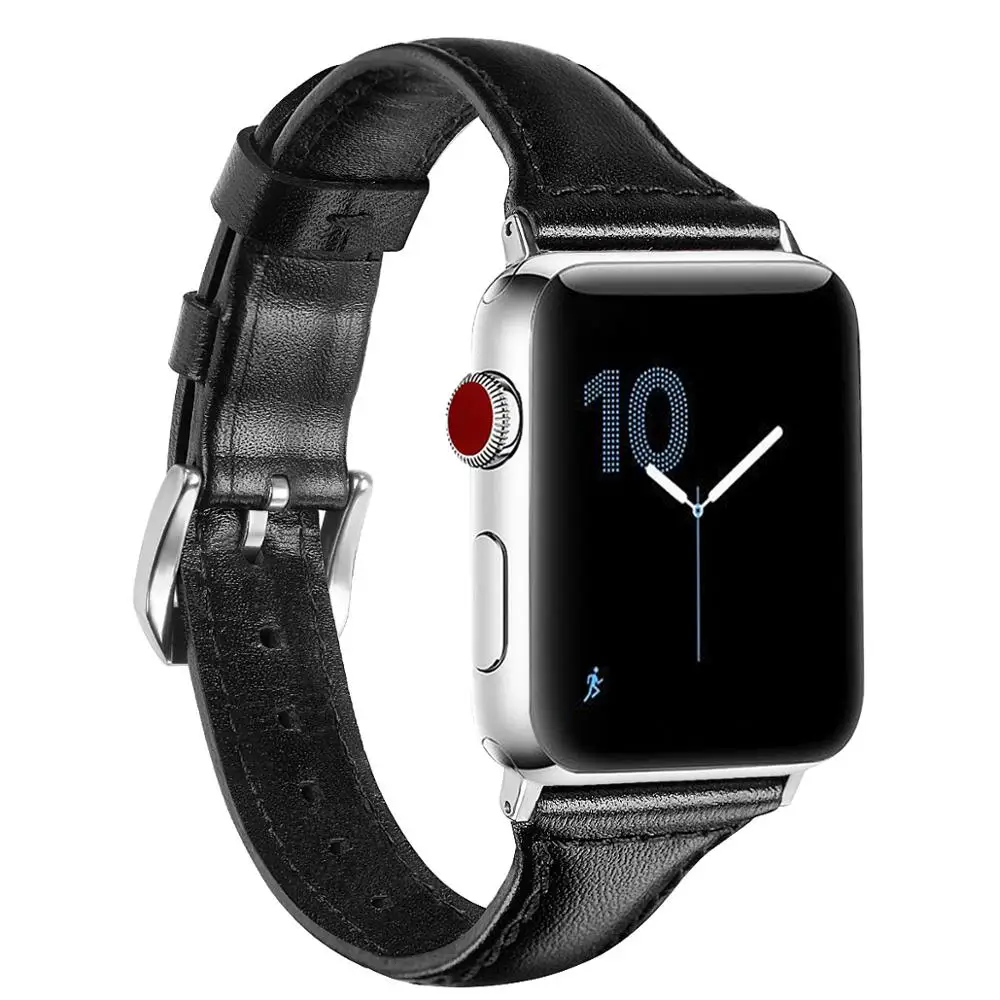Ремешок из воловьей кожи для Apple Watch Series 4/3/2/1 38 мм 40 модный спортивный качественный